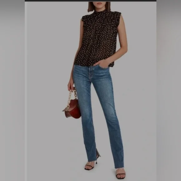 GRLFRND Split Hem 'Addison'‎ Jeans Beginners Luck Wash 24 Button Fly Made In USA - Picture 2 of 12